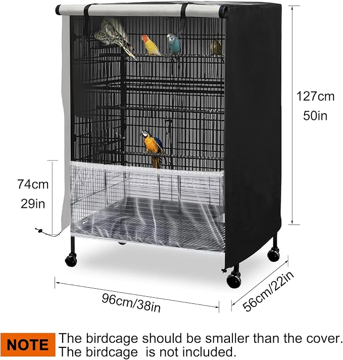 Bird Cage Cover, 600D Universal Pet Cage Cover - Image 3