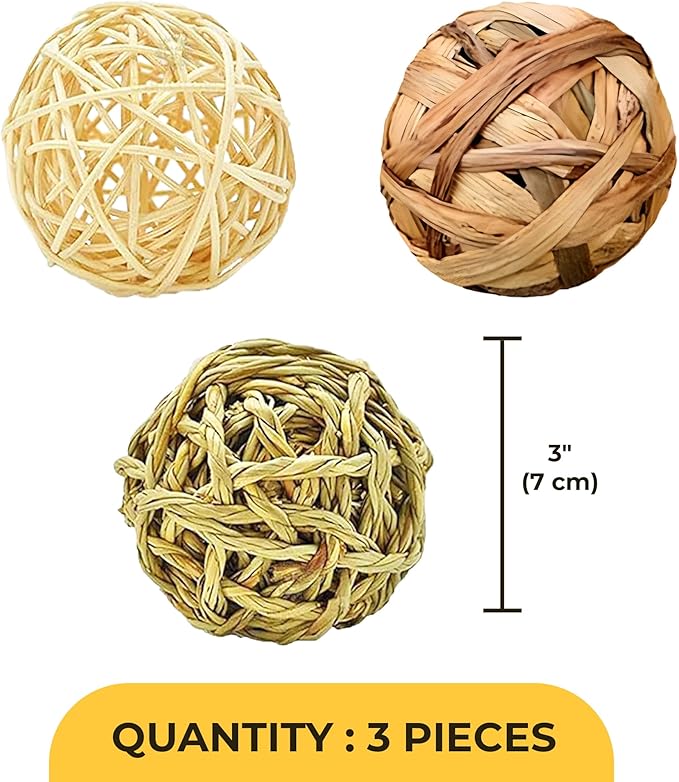 SunGrow Assorted Rabbit Chew Balls, Teething Activity Toy - Image 7