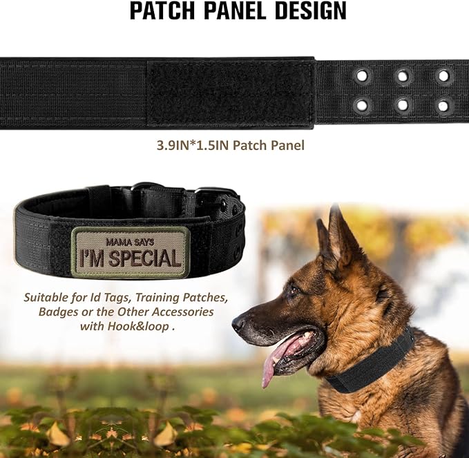 Tactical Dog Collar Military Adjustable Dog Collars Soft Nylon Training Collar - Image 3