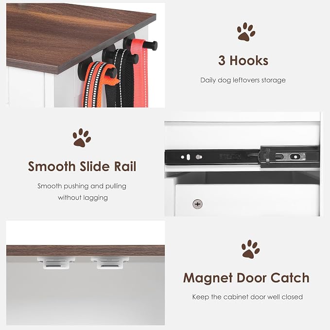 ZMAD Dog Feeding Station with Storage Cabinet and Double Door Locker with 2 - Image 5