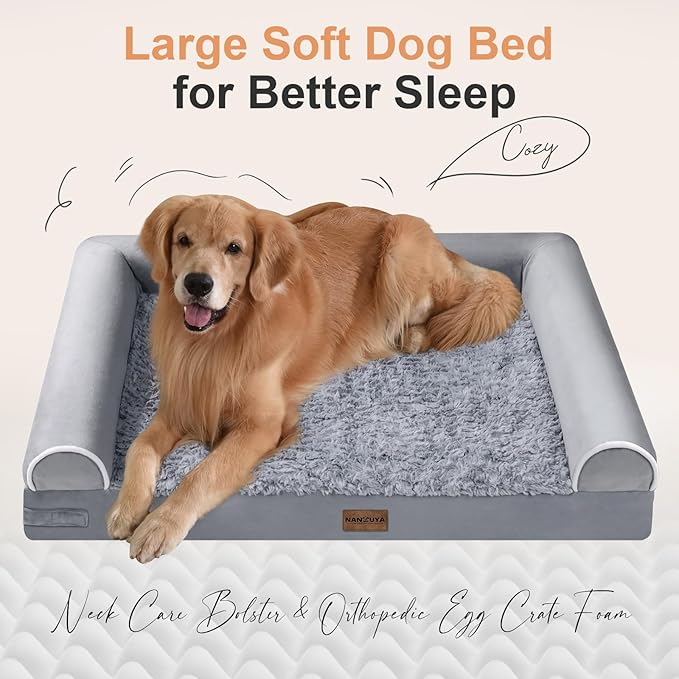 Large Dog Bed Orthopedic Washable: Beds Bolster XL Bed Large Big Dogs Egg Crate - Image 2