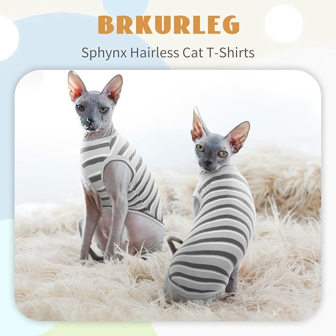 BRKURLEG Hairless Cats T Shirt, Cat Sweaters, Pullover Kitten Shirts, - Image 2