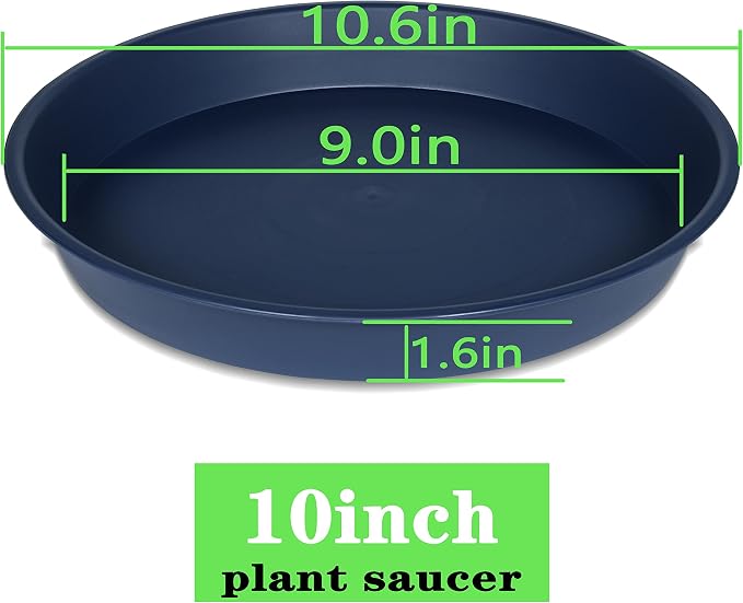 2 Pack of 10 inch Plant Saucer Gray, Heavy Duty Plastic Plant Saucer 10 inch - Image 2
