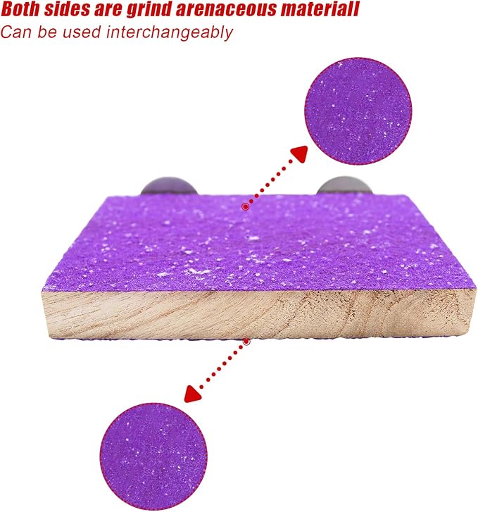 7 Pcs Bird Perch Stand Toy, Wood Parrot Stand Platform Colorful Sand Paw - Image 3