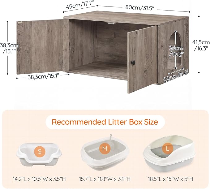 HOOBRO Cat Litter Box Enclosure, Hidden Litter Box Furniture - Image 5