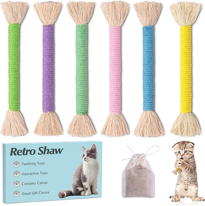 Retro Shaw Kitten Toys 4Pcs, Cat Chew Ropes by RetroShaw