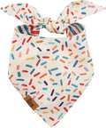 Birthday Dog Bandanas Extra Large, Reversible Colorful Confetti Sprinkles by FurryWhisper