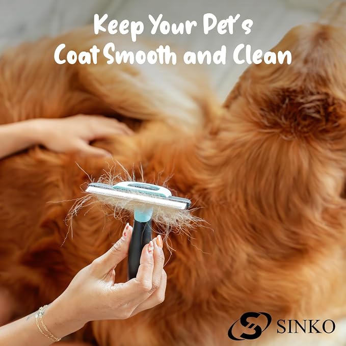 Sinko Deshedding Tool for Dogs & Cats, Pet Grooming Brush, Skin Friendly - Image 9