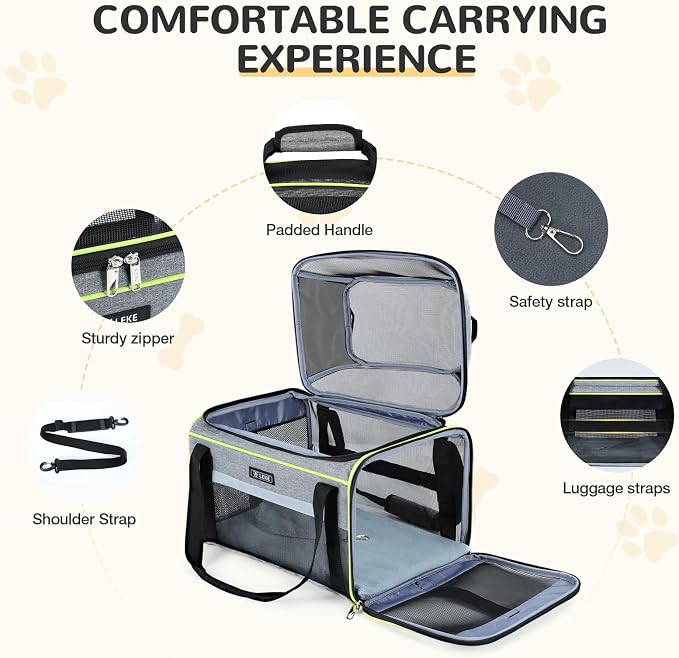 Lekereise Top-Expandable Pet Carrier 18x13x9.5 Inch Southwest Frontier Airline - Image 6