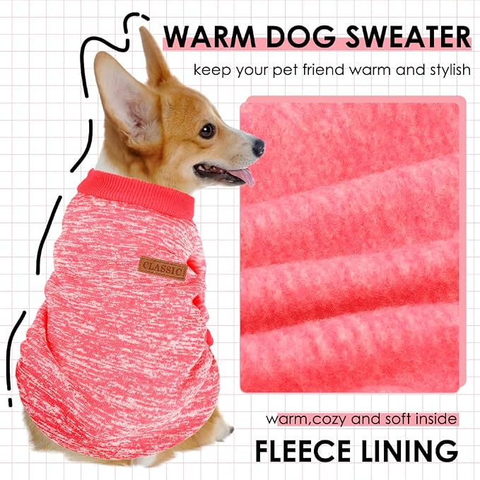 2 Pcs Dog Sweaters for Small Dogs Girl Boy Winter Fleece Clothes Warm Soft Dog - Image 2