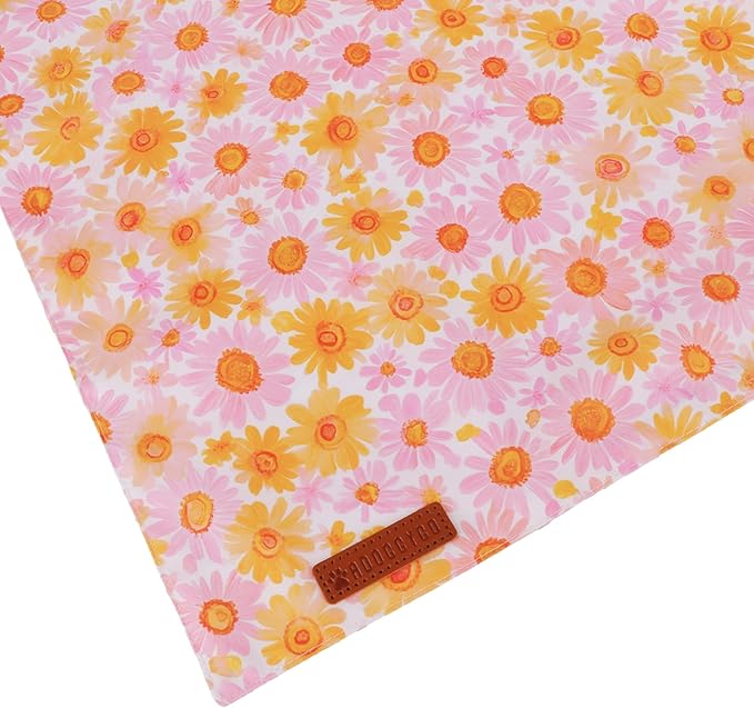 ADOGGYGO Floral Dog Bandanas 2 Pack, Daisy Flower Puppy Scarf, Premium Fabric - Image 6