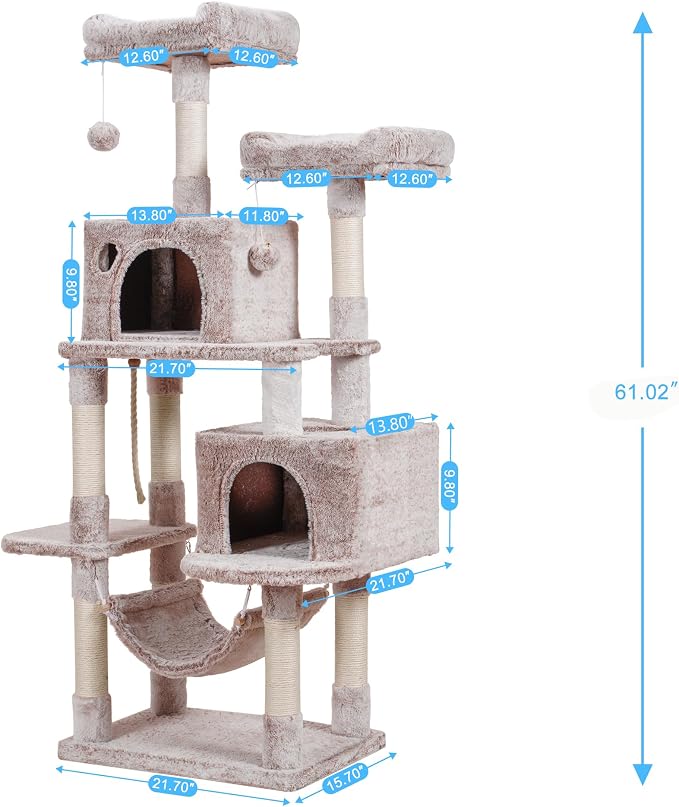 Hey-brother Large Multi-Level Cat Tree Condo Furniture - Image 3
