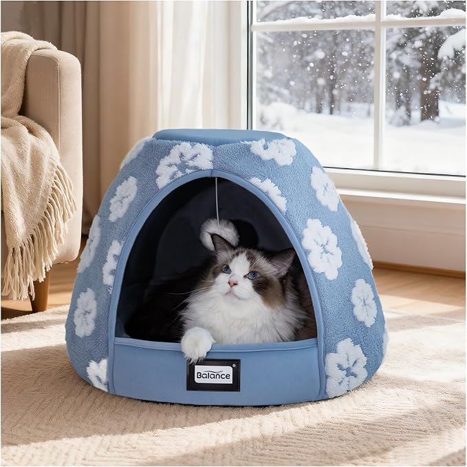 BALANCE Cat Beds for Indoor Cats, 2-in-1 Cat Bed Cave by BalancePet