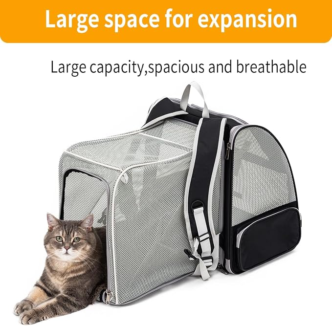 Cat Backpack，Expandable Cat Carrier Backpack, Dog Backpack Carrier and Pet - Image 2