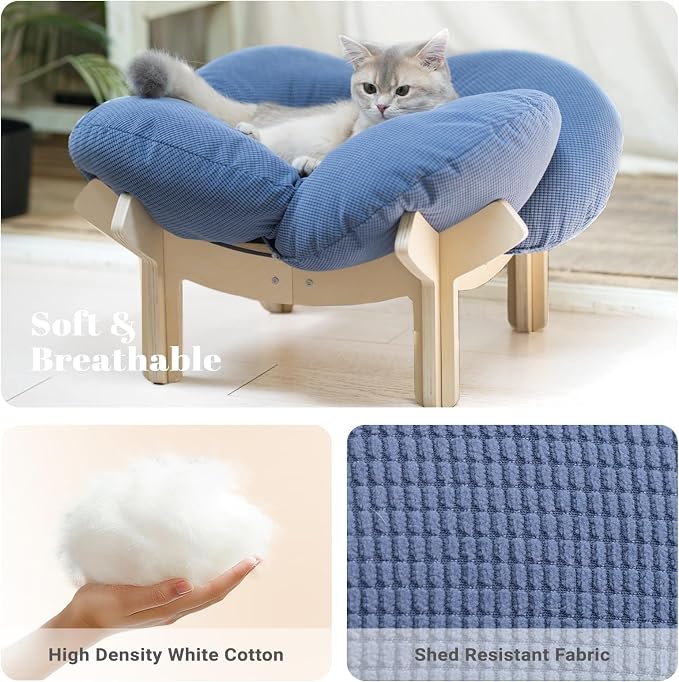 CHEERHOME PETS Elevated Cat Bed Wooden - Image 5