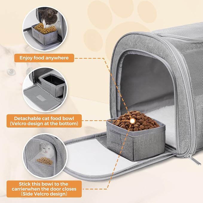 Cat Carrier Soft for Pets Up to 15 Lbs, Cat Travel Bag - Image 3