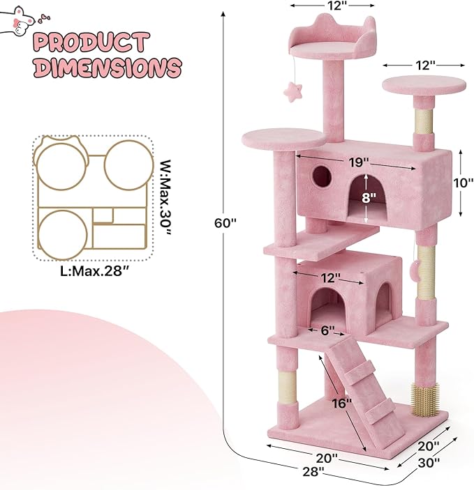 MoNiBloom 60 Inch Cat Tree Tower - Image 2