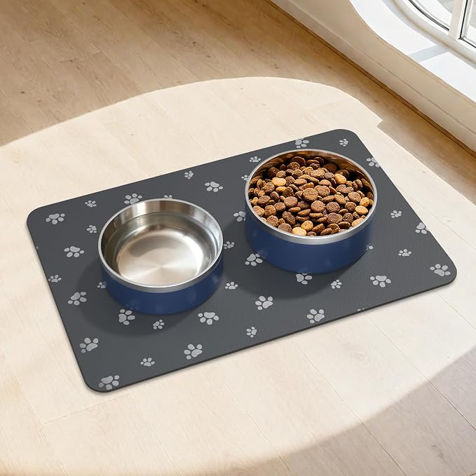 Dog Food Mat, Diatom Ooze Cat Water Mats Non Slip by Wenbokmin