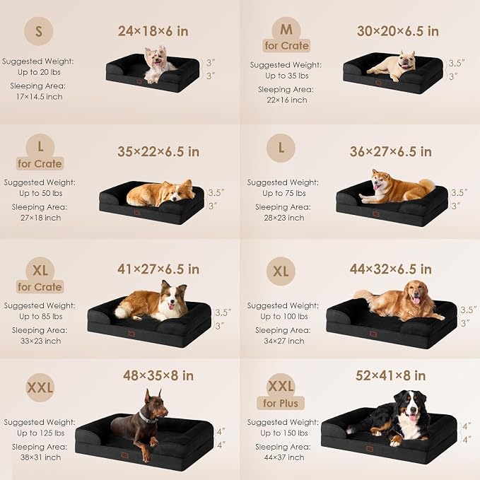 EHEYCIGA Orthopedic Dog Beds for Extra Large Dogs, Waterproof Memory Foam XXL - Image 3
