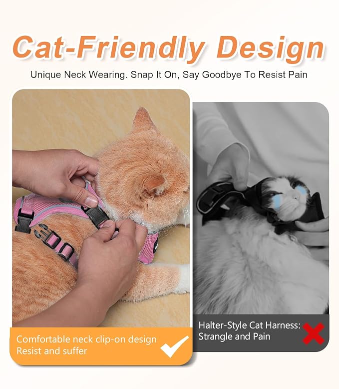 Halypet Cat Harness and Leash Set Escape Proof Soft Adjustable Cat Leash - Image 4