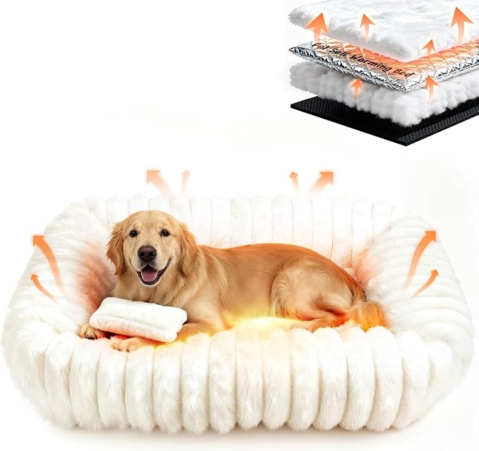 Dog Beds Large Sized Dog, Washable Self Warming Dog Cat Bed Rectangle by Unknown