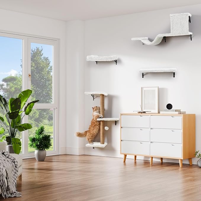 5-in-1 Cat Wall Shelves, Perch & Lounge - Image 5