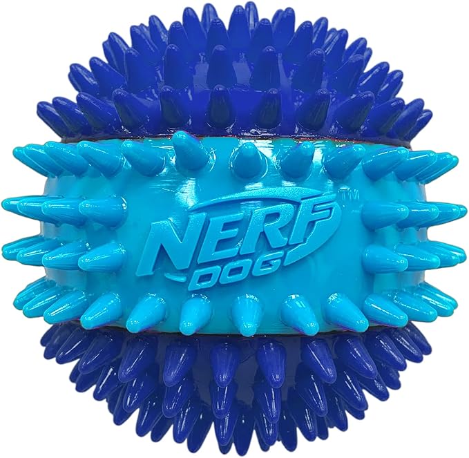 Nerf Dog 3.7in TPR 3-Part Spike Squeak Ball Dog Toy - Image 2
