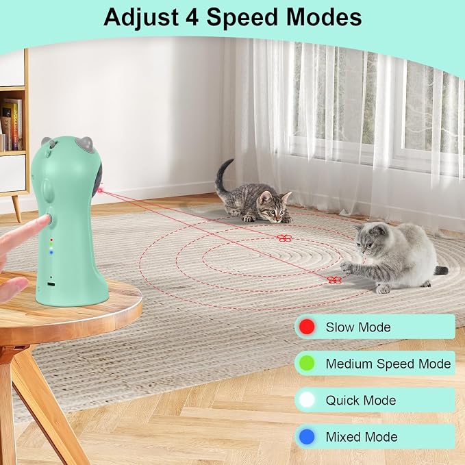 TBTeek Cat Toy, Motion-Activated, Rechargeable, 5 Fun Patterns, Random Rotating - Image 5
