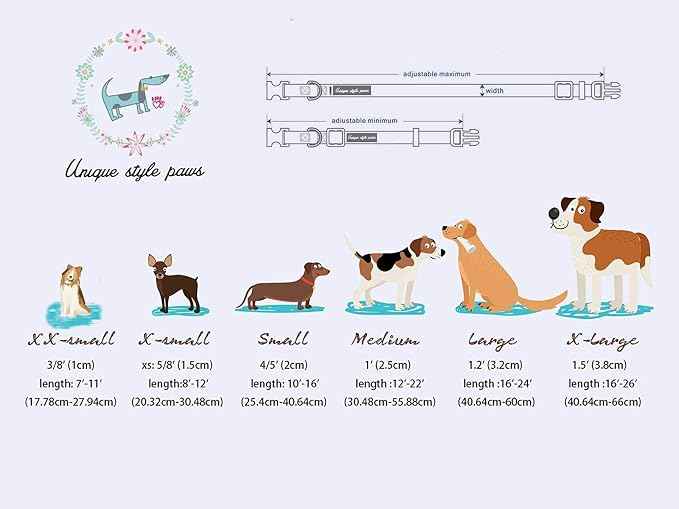 Unique style paws Dog Collar Metal Buckle Orange Collar Gift Durable Cute Collar