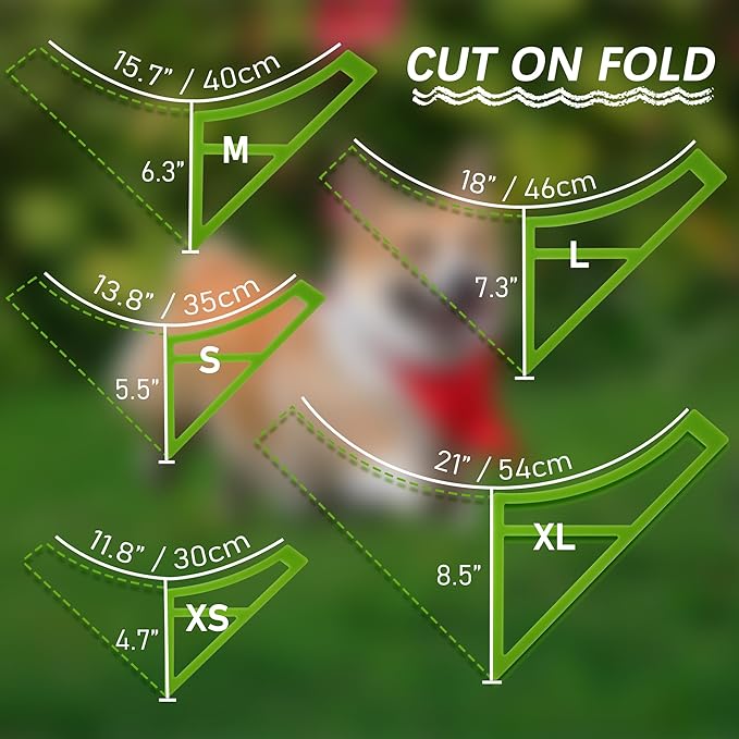5Pcs Plastic Reversible Tie On Curved Dog Bandana Cutting Templates Set - Image 5