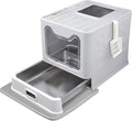 Enclosed Cat Litter Box with Lid Top Exit Covered Metal Stainless Steel Litter by Unknown