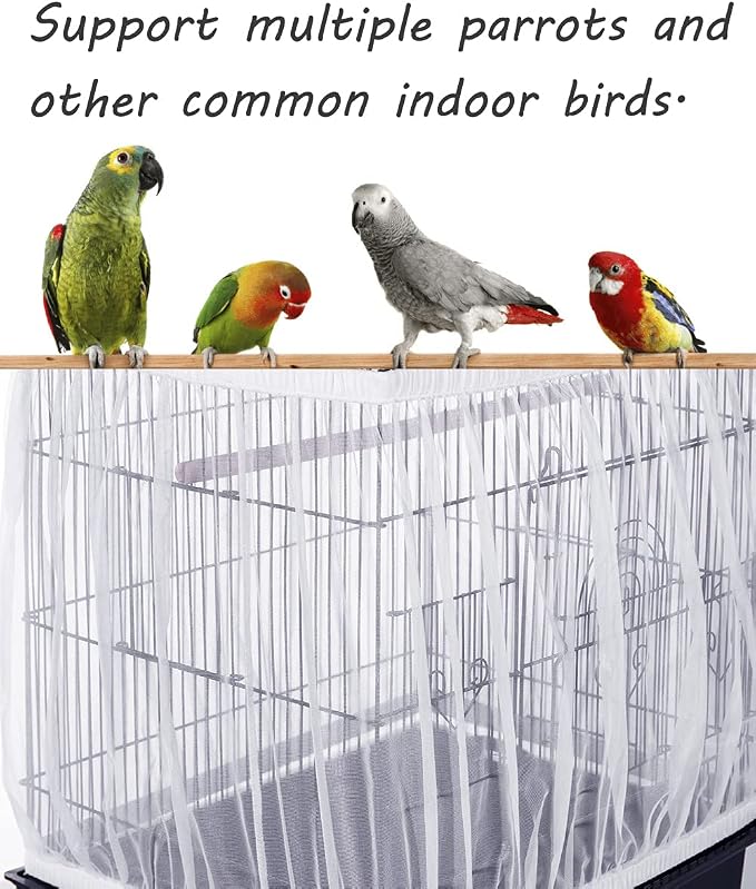 Tamu style Bird Cage Seed Catcher, Stretchy Form Fitting Mesh Skirt Cover - Image 4