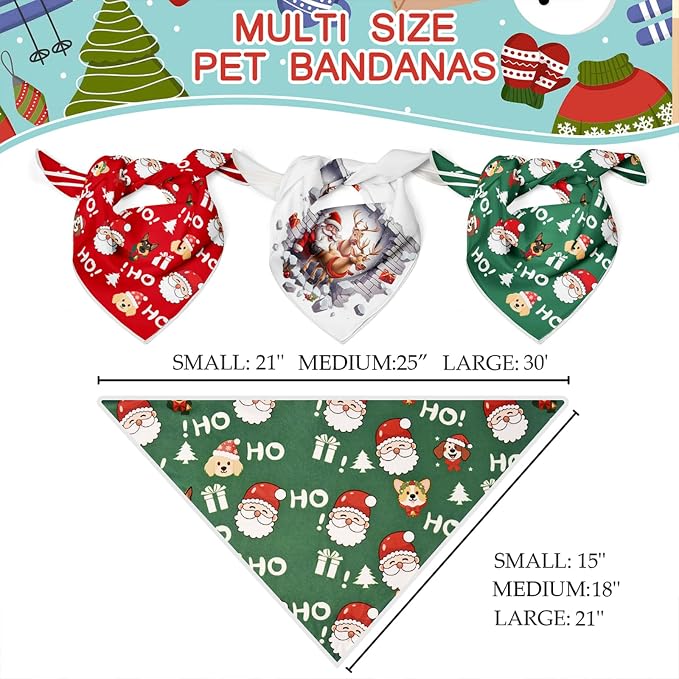 Christmas Dog Bandanas, Reflective Dog Bandana - Image 2