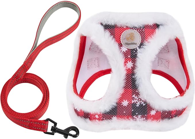 Hipubby Christmas Dog Harness and Leash Set, No Pull Soft Mesh Puppy Harness by Hipubby