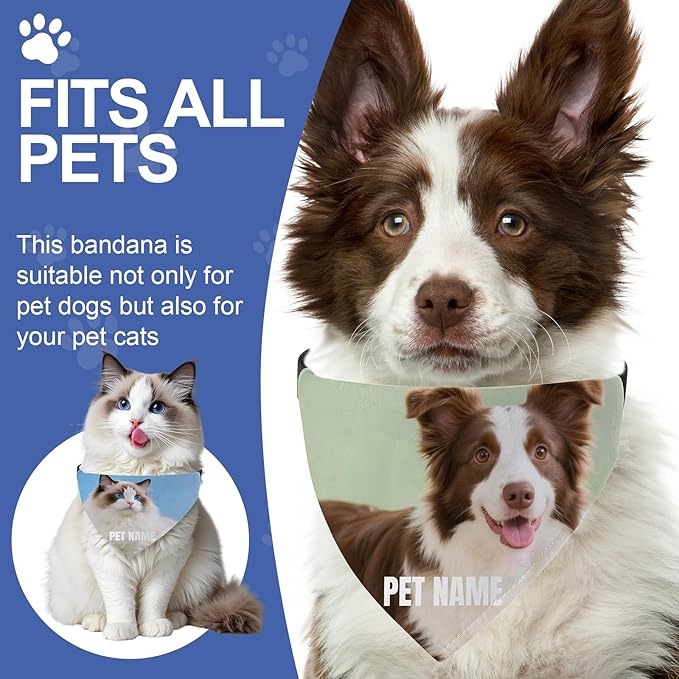 Custom Dog Bandana with Photo Personalized Dog Bandana Custom Image & Text - Image 6