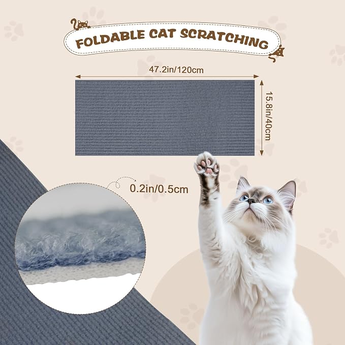 Eunice Cat Scratching Mat, Self-Adhesive Cat Scratch Carpet, Trimmable - Image 2