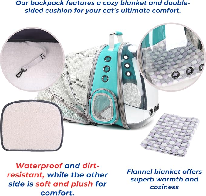 Lollimeow Cat Carrier Backpack, Expandable Bubble Pet Carrier - Image 6