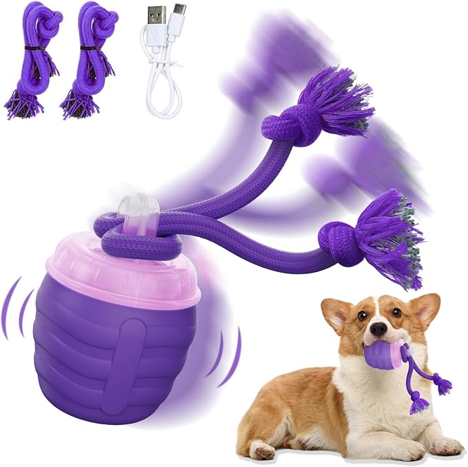 Interactive Dog Toy, Motion Activated Rolling Squeaky Ball by Huimpet