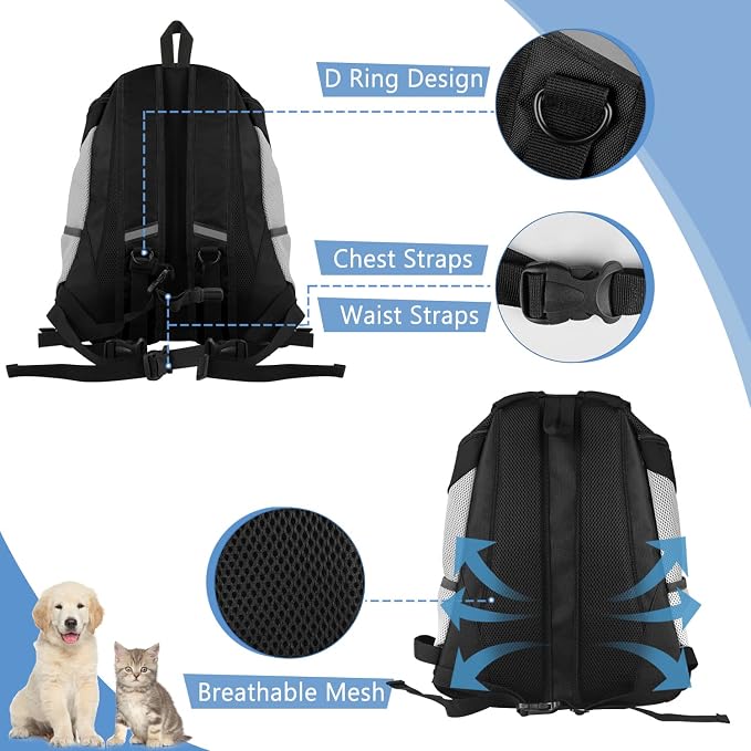 SMONT Dog Backpack Carrier Pet Lightweight Dog Carrier Backpack Small Dog Front - Image 7