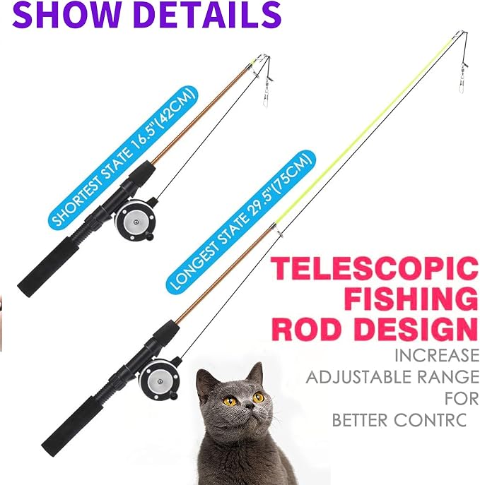 Retractable Cat Teaser Wand Toy, Cat Toys - Image 4