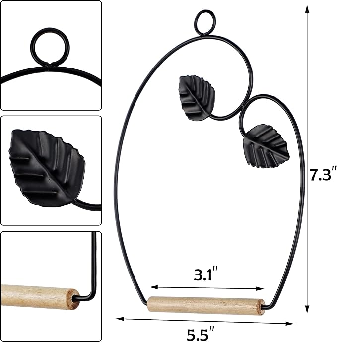 winemana Set of 3 Hummingbird Swings, Rust Resistant Metal Frame, Wooden Dowel - Image 3