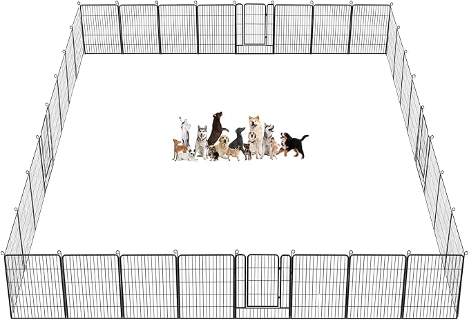 Dog Playpen Fence for Yard, 32inch 40 Panels Anti-Rust Pet Playpen Exercise Pen by Jhsomdr