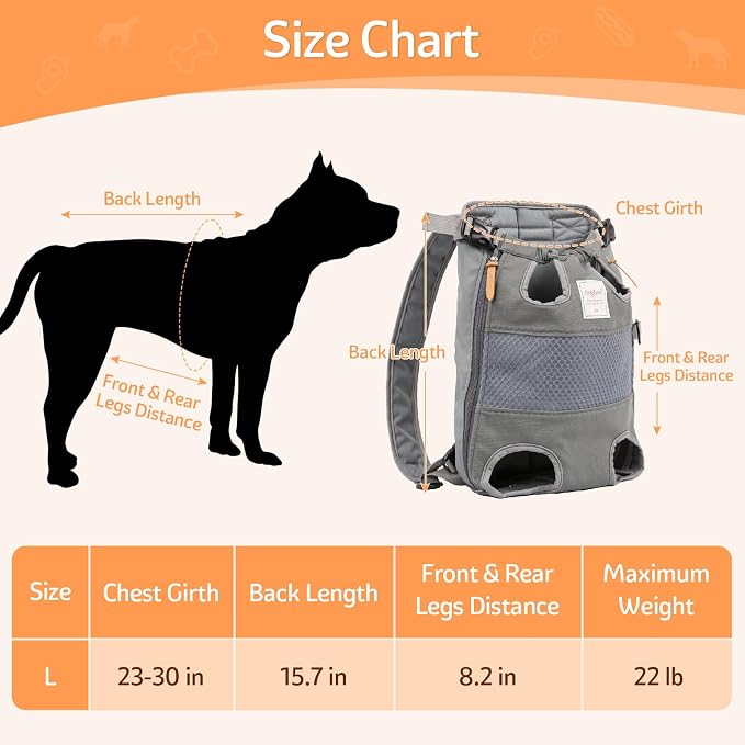 Dog Carrier Backpack, Pet Front Carrier Backpack Legs Out Dog Chest Carrier - Image 2