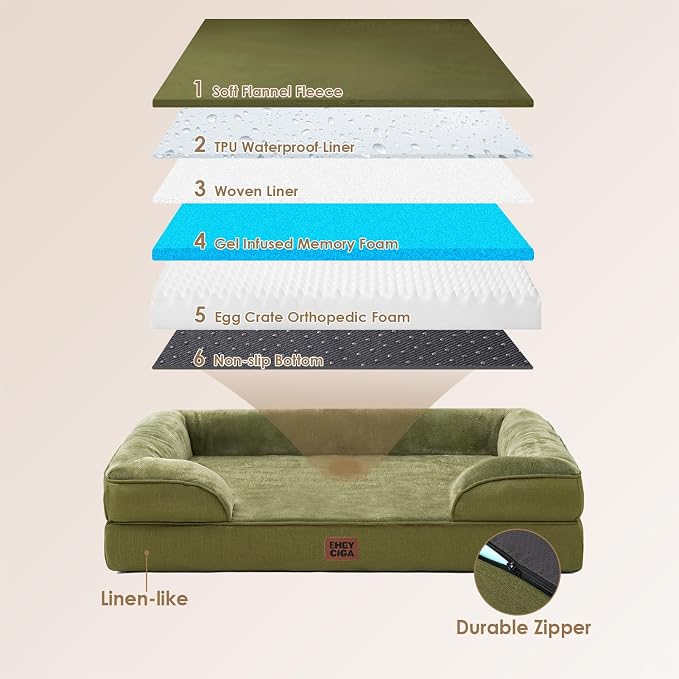 EHEYCIGA Orthopedic Dog Beds Large Sized Dog, Waterproof Memory Foam Pet Bed - Image 5