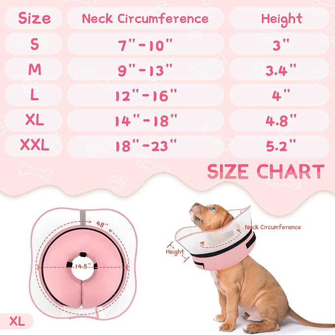 Supet Raised Inflatable Dog Cone Collar to Stop Licking, Soft Dog Cone - Image 6