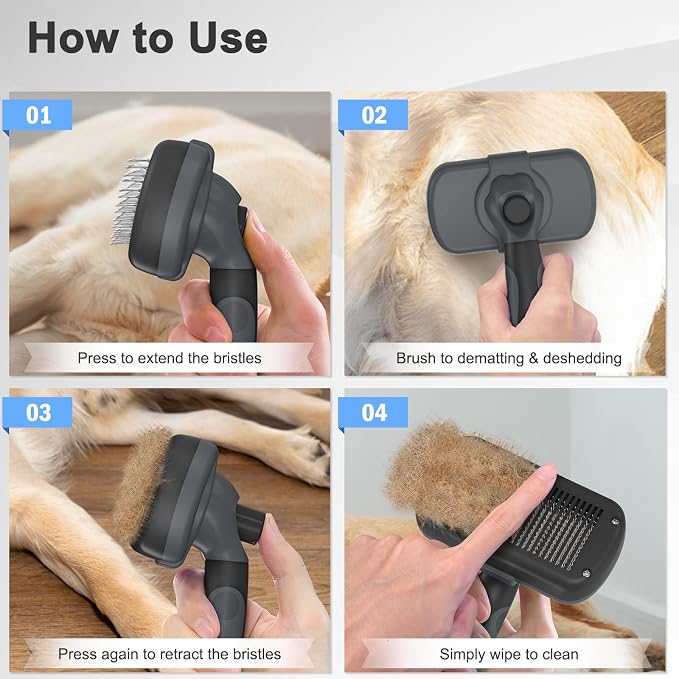 Self-Cleaning Deshedding Brush for Dogs & Cats - Image 7
