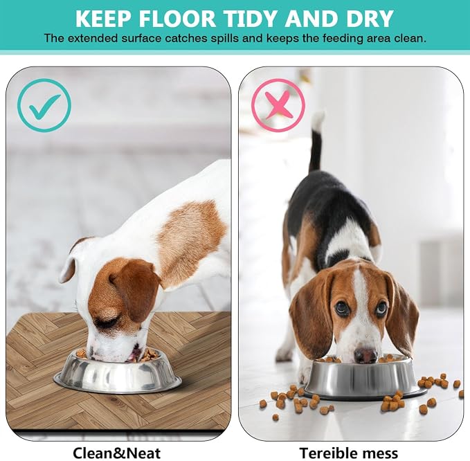 Pet Feeding Mat for Floors Waterproof Dog Mat for Food and Water Absorbent - Image 4