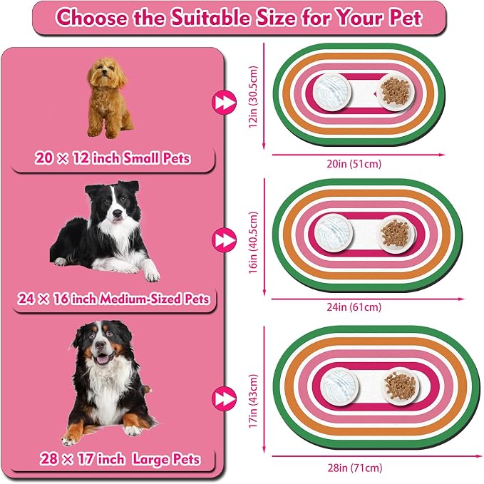 Dog Feeding Mat 24''x16'', Absorbent Pet Food Mat, No Stains Quick Dry Pet - Image 3