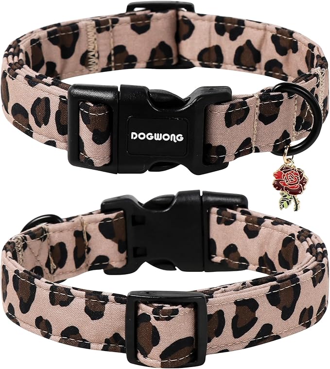DOGWONG Fall Leopard Dog Collar- Cute Classic Animal Dog Collars Adjustable - Image 2