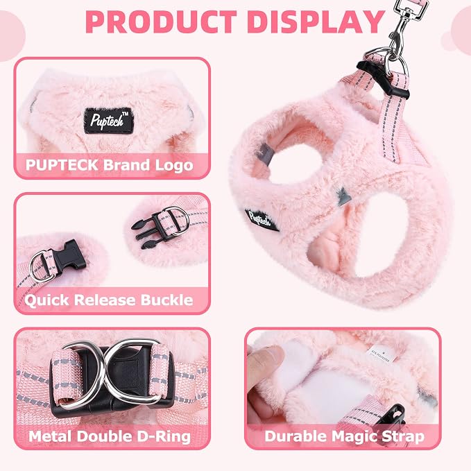 PUPTECK Adjustable Dog Harness Collar and Leash Set Step in No Pull Pet Harness - Image 2